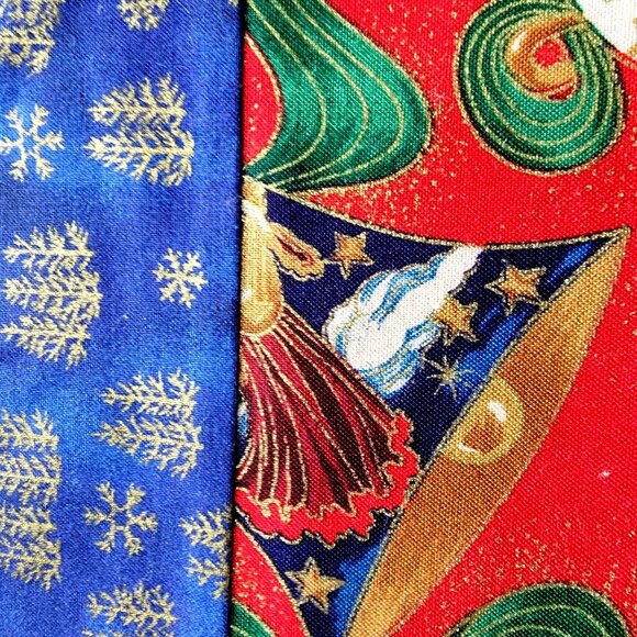 Festive vintage 80s 90s habdmade Christmas Table Runner With Santa & Angel Bell - Picture 4 of 13